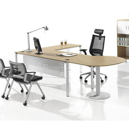 柯瑞达 格林 2.35米北美黄橡P型板式办公桌 主管桌 老板班台